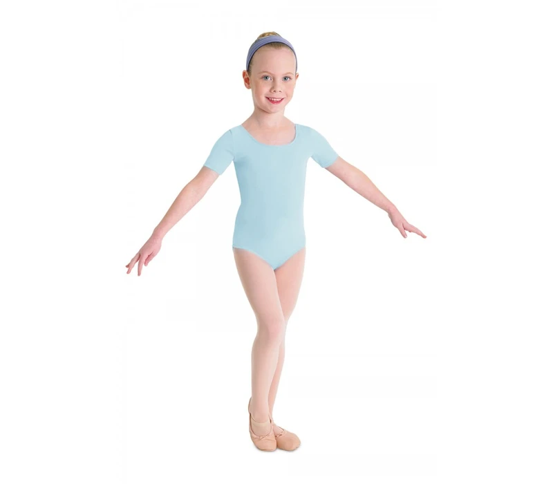 Bloch ballet, Short Sleeve Leotard - Pastel Blue Bloch