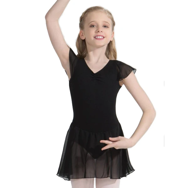 Capezio flutter sleeve dress, leotard with skirt