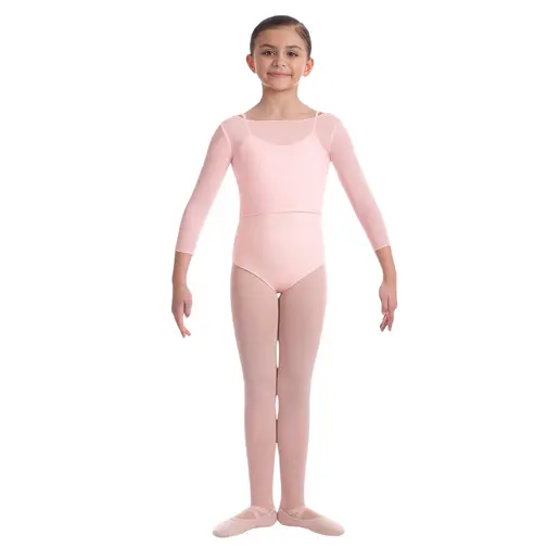 Mirella plain mesh M744C, top with three-quarter sleeves
