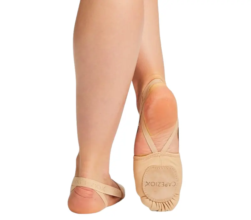 Capezio Hanami PIROUETTE, open heel elastic shoes for kids - Light suntan