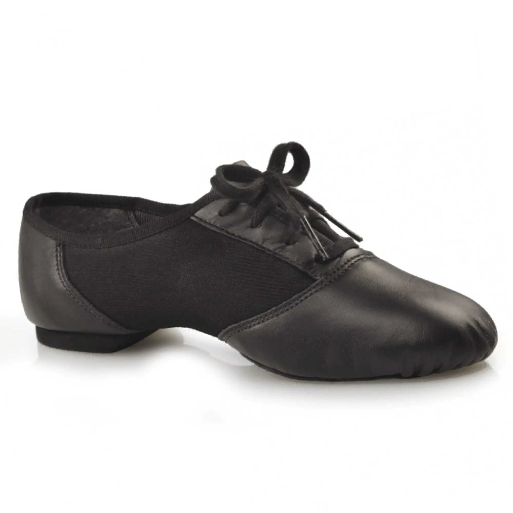 Capezio Scarpe Da Jazz Con Lacci – Suola In Pelle, Tomaia Traspirante, Unisex Adulto, Colore Nero, Taglia 5.5 UK