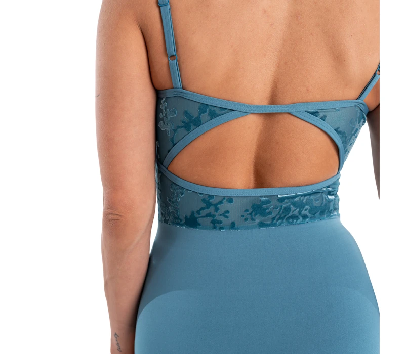 Capezio Elsa, women's leotard with thin straps - Storm blue Capezio