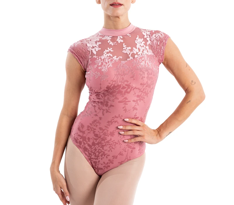 Capezio Rudi, women's mock neck leotard - Blush Capezio