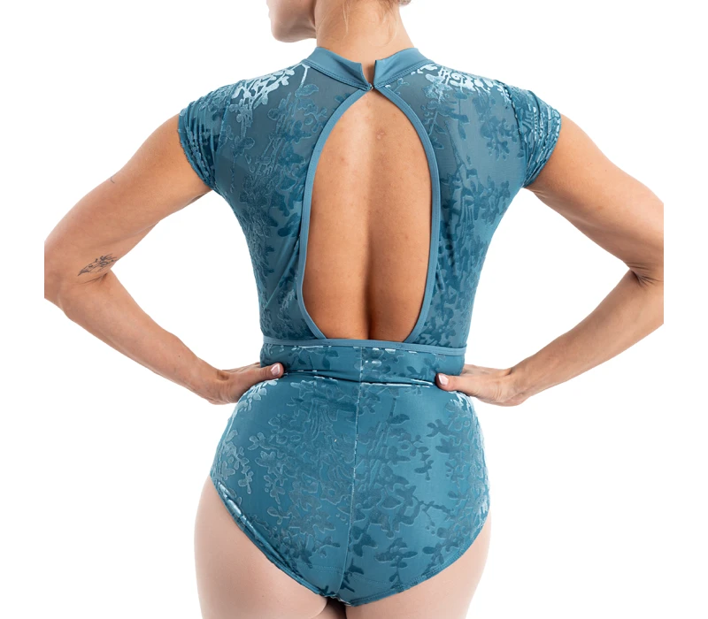 Capezio Rudi, women's mock neck leotard - Storm blue Capezio Capezio Rudi, women's mock neck leotard - Storm blue Capezio