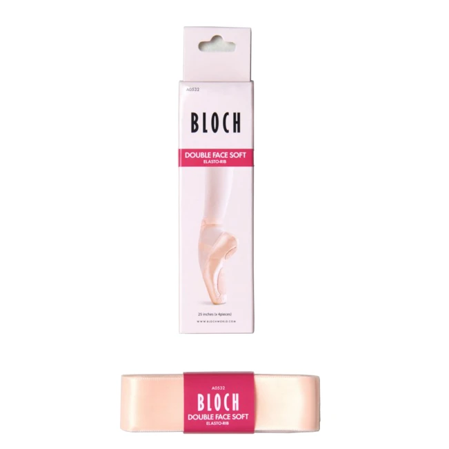 Bloch Double Face Soft Elastorib, Satin Ribbons with Sewn-in Elastic Bloch Double Face Soft Elastorib, Satin Ribbons with Sewn-in Elastic