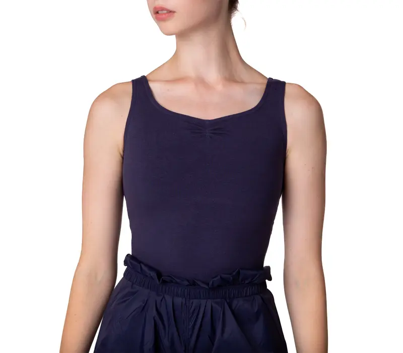 Bloch Adagio, Cotton Leotard with Thick Straps - Navy