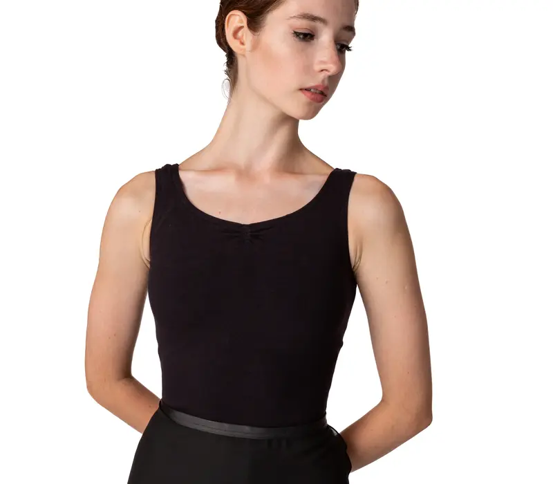 Bloch Adagio, Cotton Leotard with Thick Straps - Black