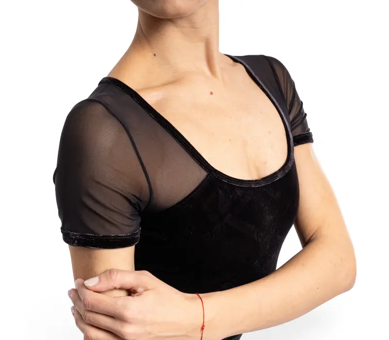 Bloch Anna cap sleeve leotard, women's leotard - Black