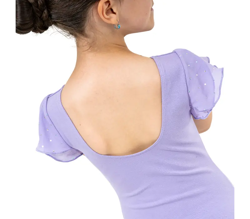 Bloch Scarlett, Girl's Leotard with Ruffle Sleeves - Lilac