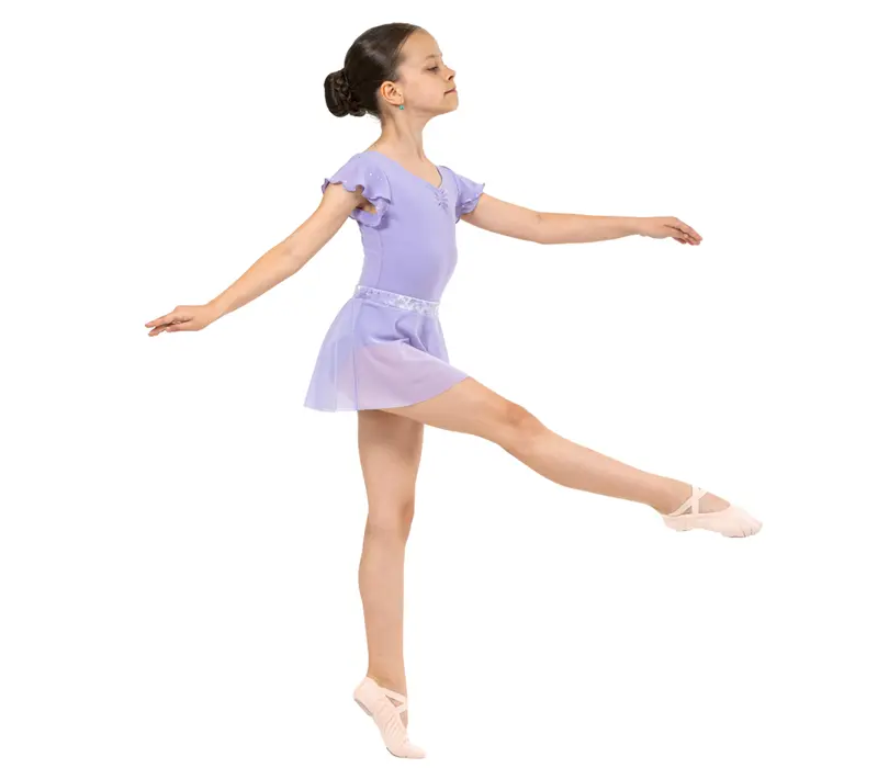 Bloch Scarlett, Girl's Leotard with Ruffle Sleeves - Lilac
