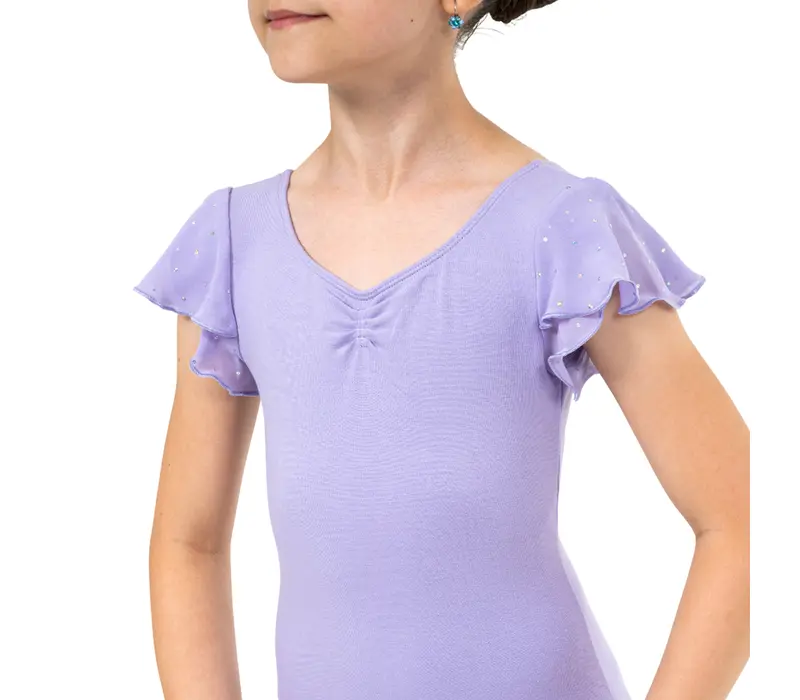 Bloch Scarlett, Girl's Leotard with Ruffle Sleeves - Lilac