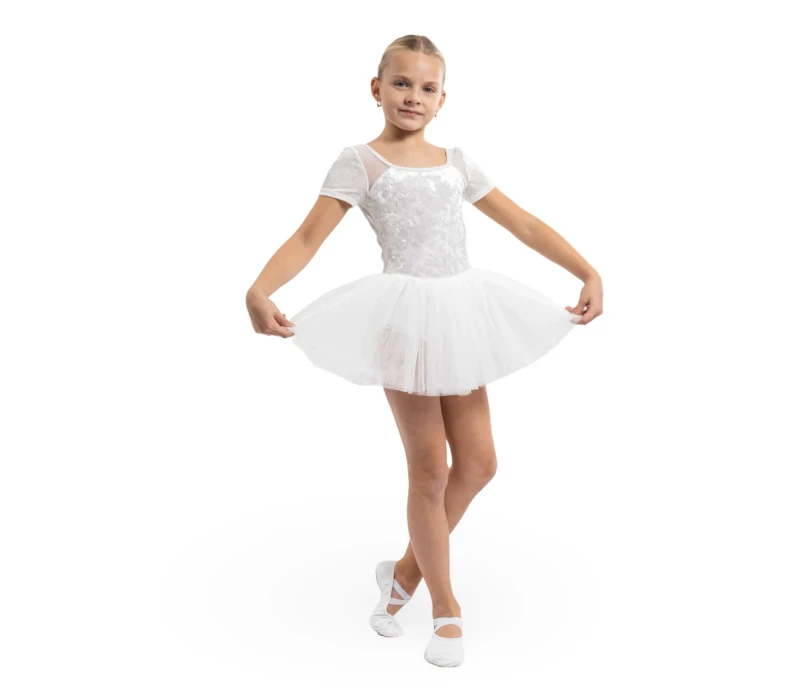 Bloch Delilah, Leotard for Girls with Tutu Skirt Bloch Delilah, Leotard for Girls with Tutu Skirt - White