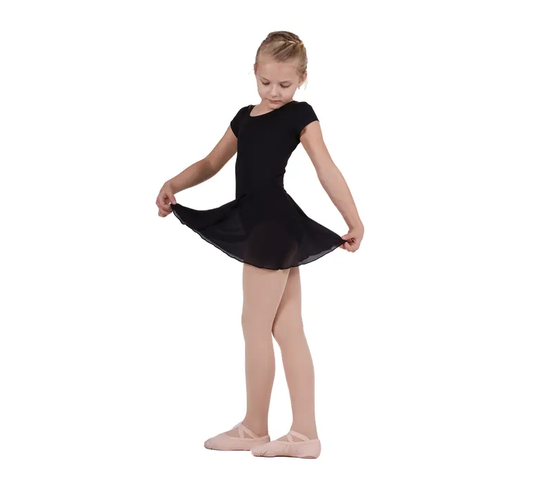 Bloch, Short Sleeve Leotard with Skirt - Black