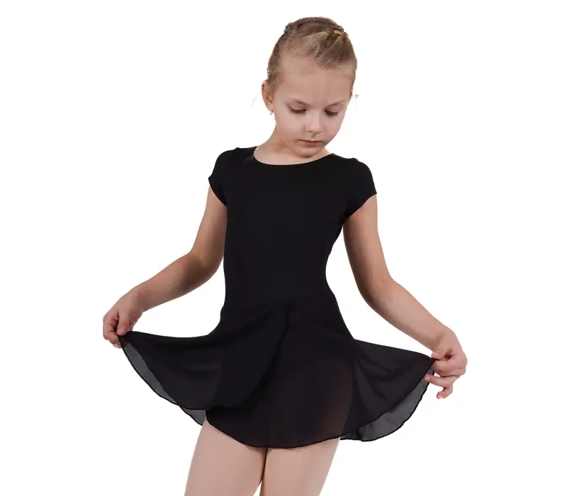Bloch, Short Sleeve Leotard with Skirt - Black