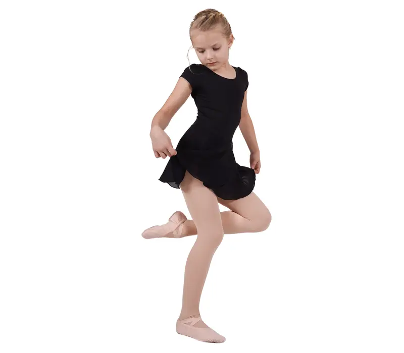 Bloch, Short Sleeve Leotard with Skirt - Black