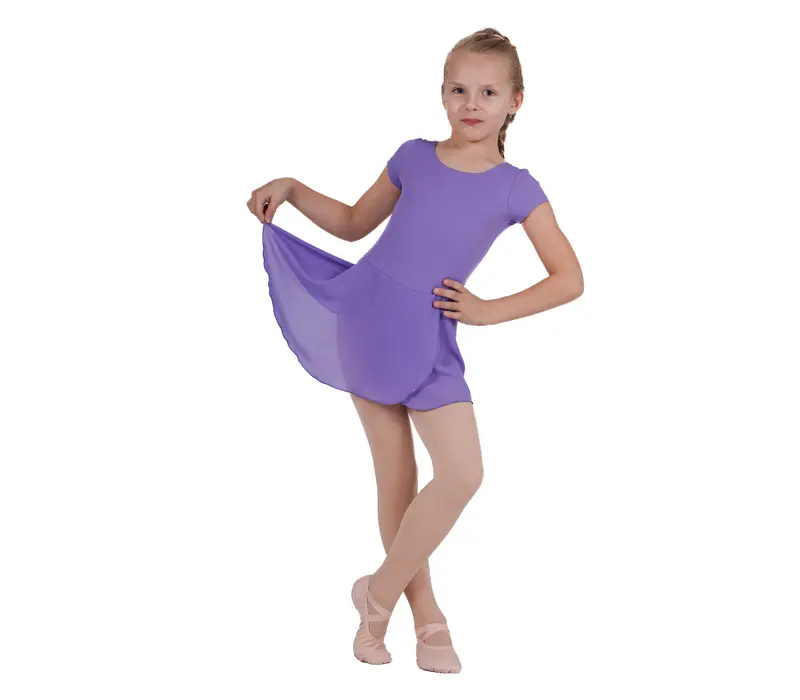 Bloch short sleeve leotard with skirt - Lavender Bloch