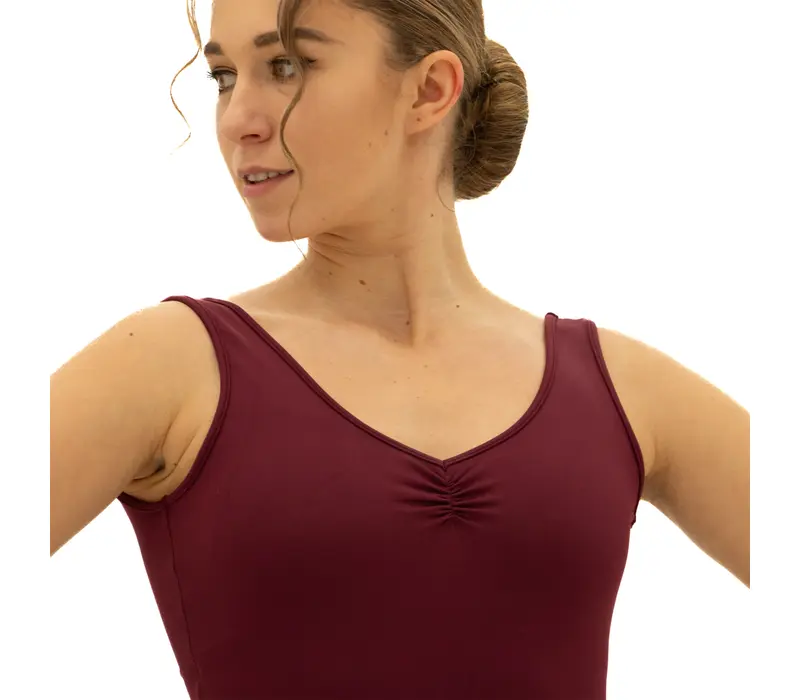 Bloch Dianna, women's leotard with thick straps - Burgundy Bloch