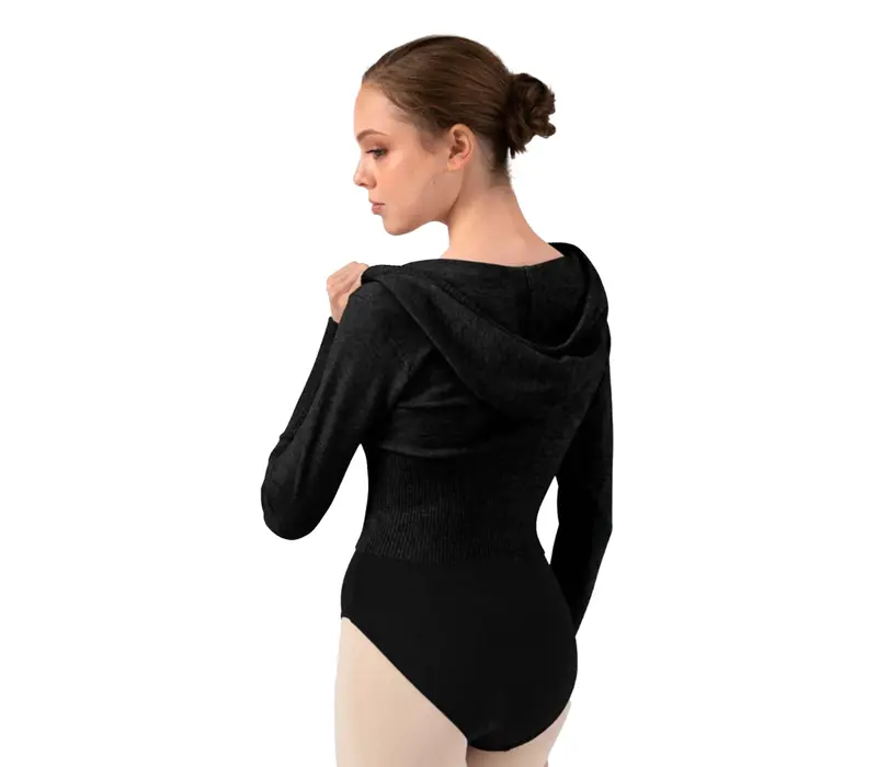 Bloch Cropped Knit Full Zip Hoodie, Women’s Hoodie - Black