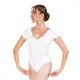 Bloch Gather, leotard for women with short sleeves - White