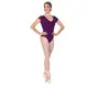 Bloch Gather, leotard for women with short sleeves - Aubergine Bloch