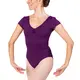 Bloch Gather, leotard for women with short sleeves - Aubergine Bloch