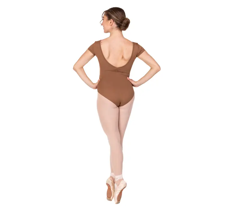 Bloch Gather, leotard for women with short sleeves - Almond Bloch