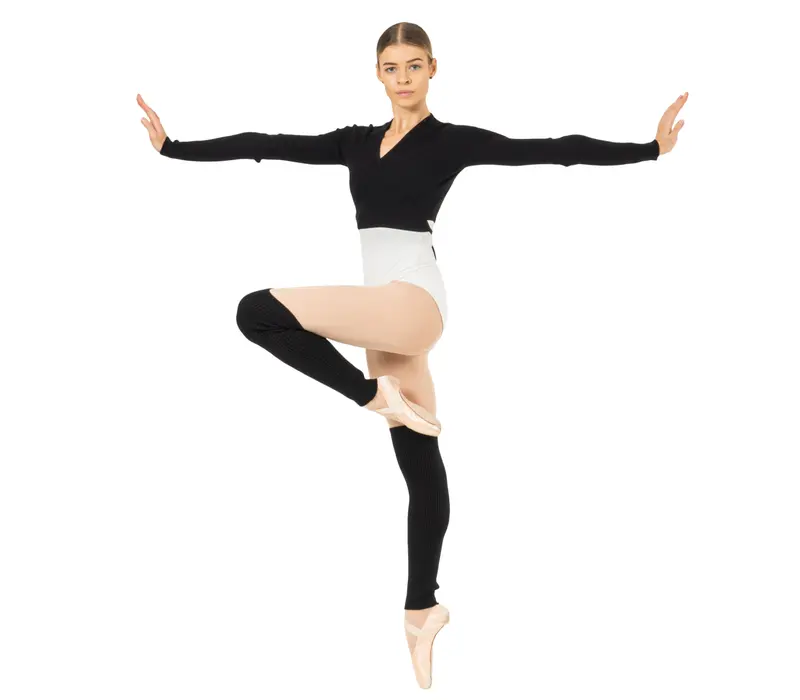 Bloch Wrap Sweater Luna, Women’s Knitted Warm-Up Top - Black