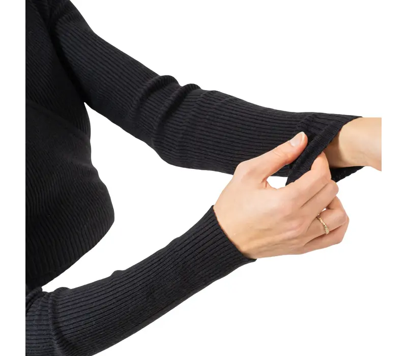 Bloch Wrap Sweater Luna, Women’s Knitted Warm-Up Top - Black