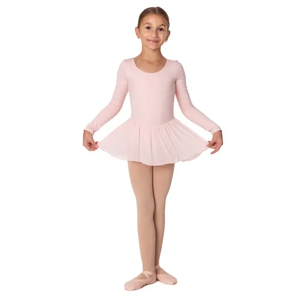 Petal, Skirted Long Sleeve Leotard