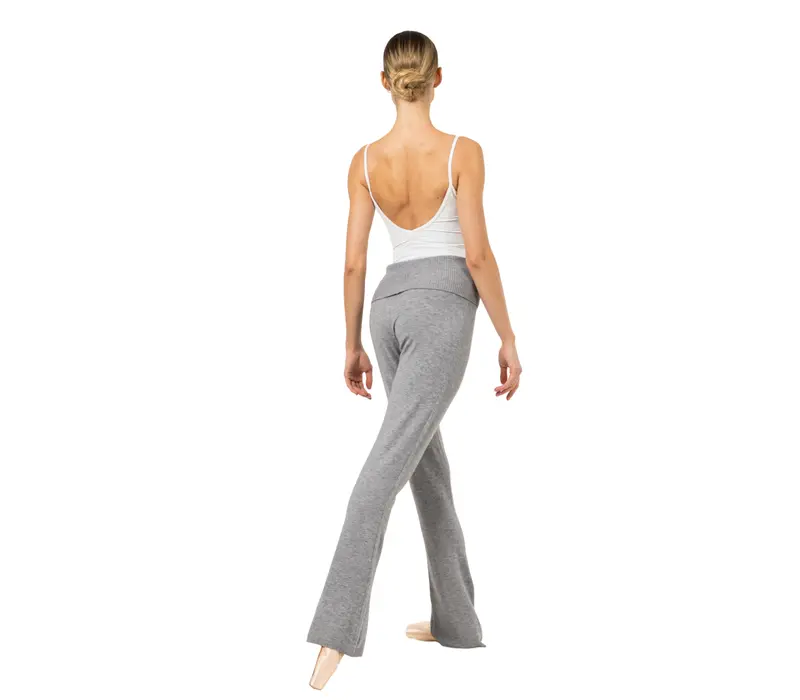 Bloch Flare Pant Rollover, Knitted Trousers for Women - Grey Bloch