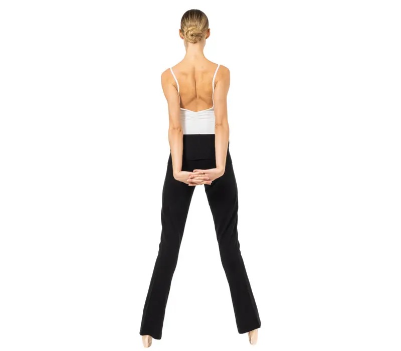 Bloch Flare Pant Rollover, Knitted Trousers for Women - Black