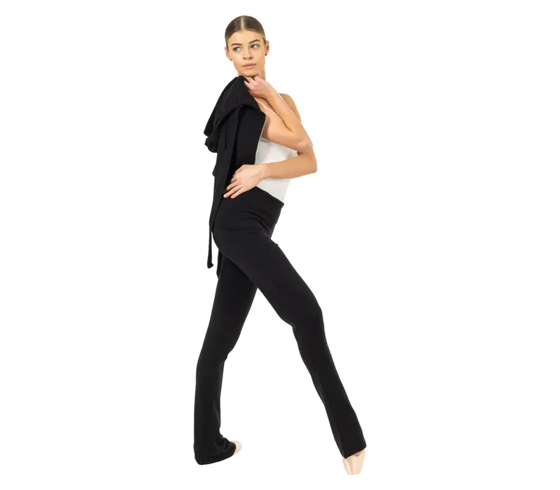 Bloch Flare Pant Rollover, Knitted Trousers for Women - Black
