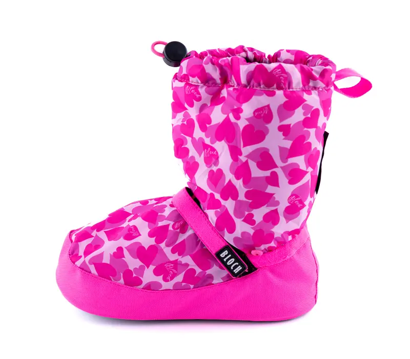 Bloch booties edition with pattern, warm-up shoes - Pink heart Bloch