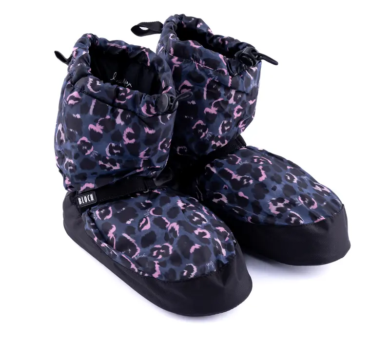 Bloch booties edition with pattern, warm-up shoes - black animal Bloch