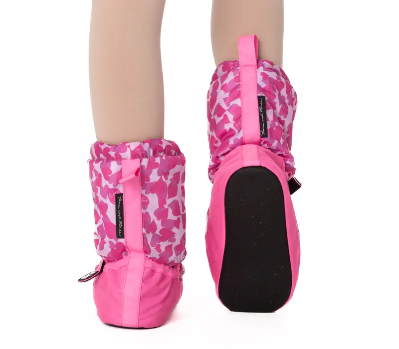 Bloch booties edition with pattern, warm-up shoes - Pink heart Bloch