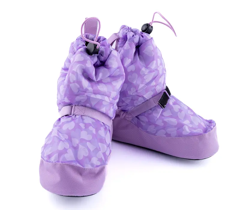 Bloch booties edition with pattern, warm-up shoes - lilac hearts Bloch