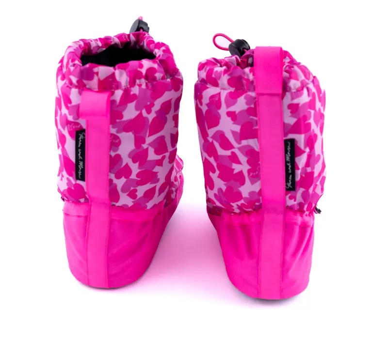 Bloch booties edition with pattern, warm-up shoes - Pink heart Bloch