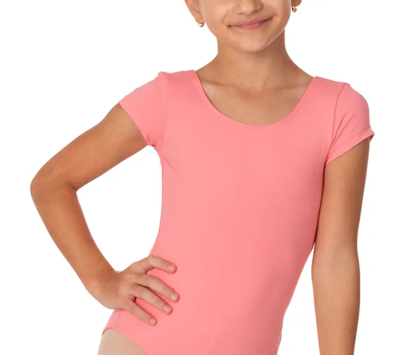 Bloch Dujour, short sleeve leotard - Coral Bloch