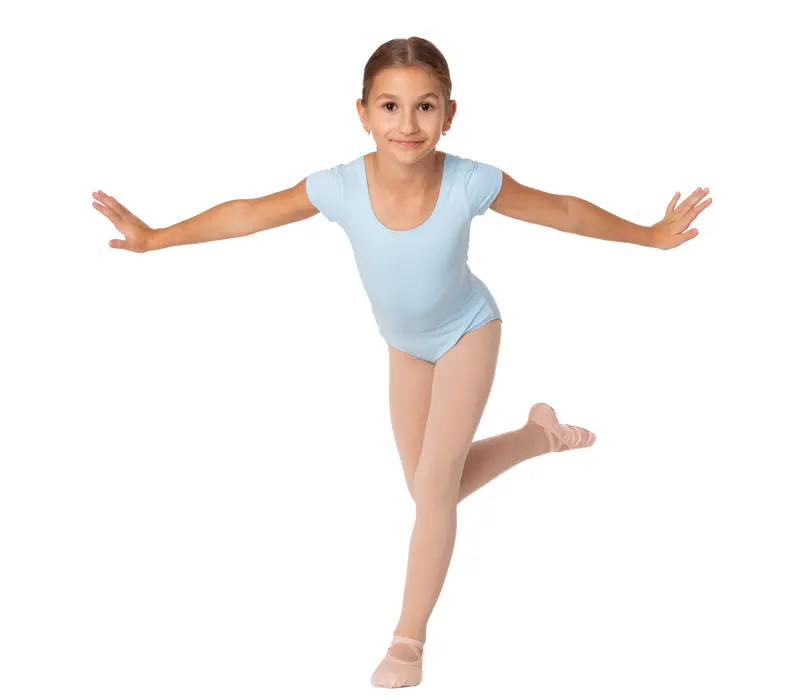 Bloch Dujour, short sleeve leotard - Pastel Blue Bloch