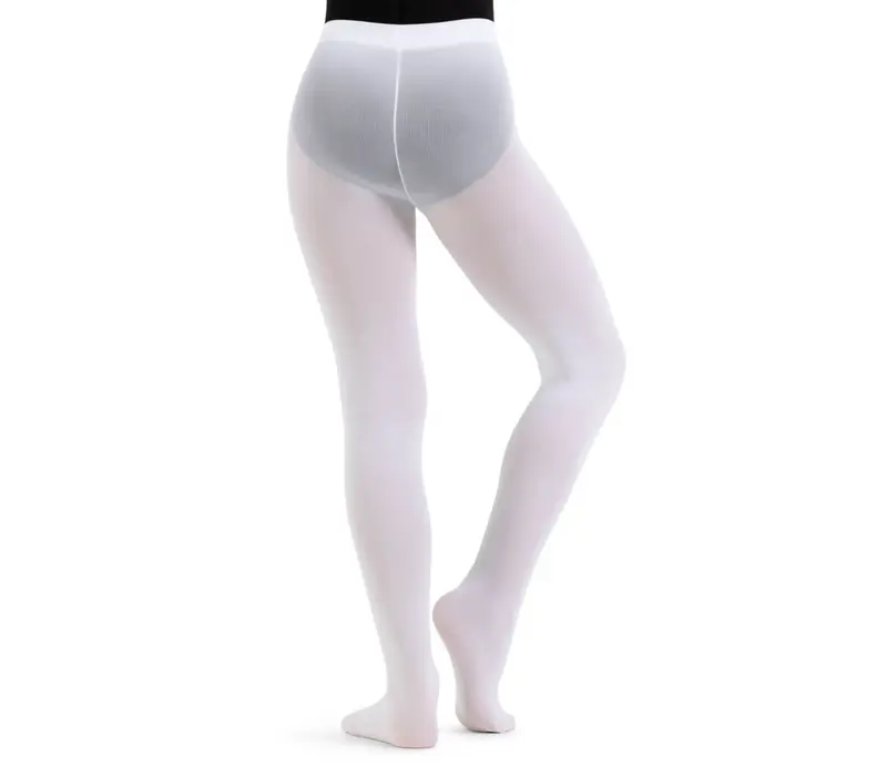 Capezio ultra soft Footed Tight,  Girls' Footed Tights - White