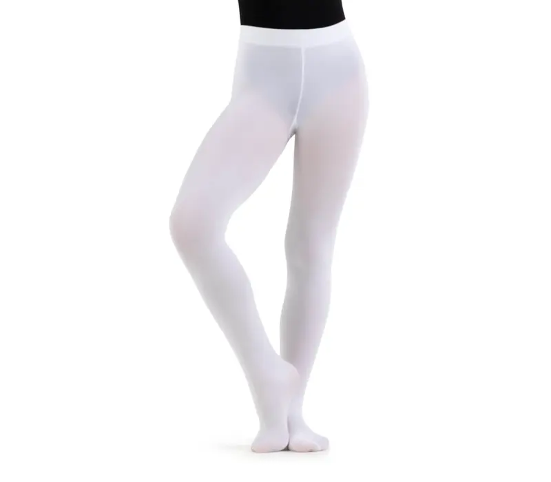 Capezio ultra soft Footed Tight,  Girls' Footed Tights - White