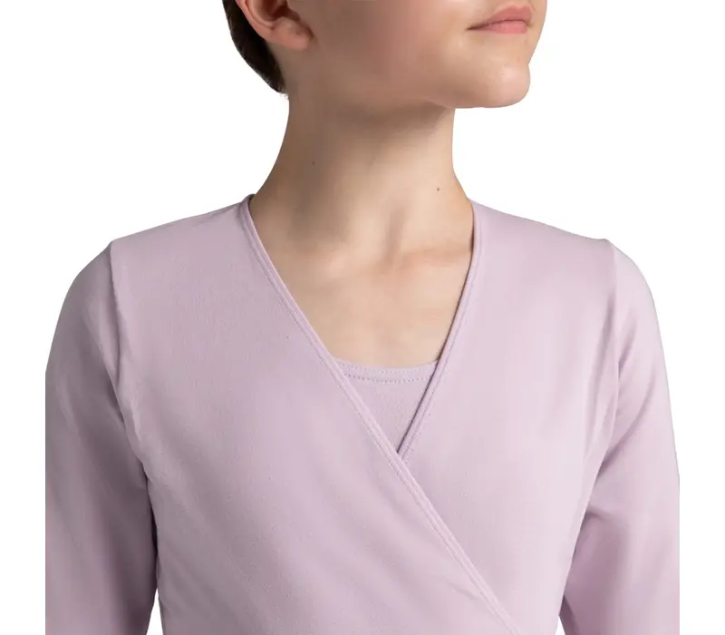 Capezio Cross Over Top, a Warm-up Top for Girls - Lavender Capezio