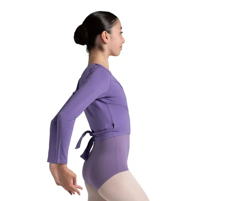 Capezio Cross Over Top, a Warm-up Top for Girls - Garnet Capezio