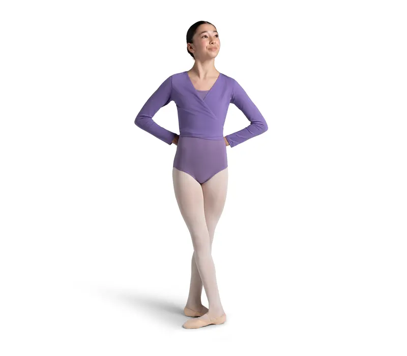 Capezio Cross Over Top, a Warm-up Top for Girls - Garnet Capezio