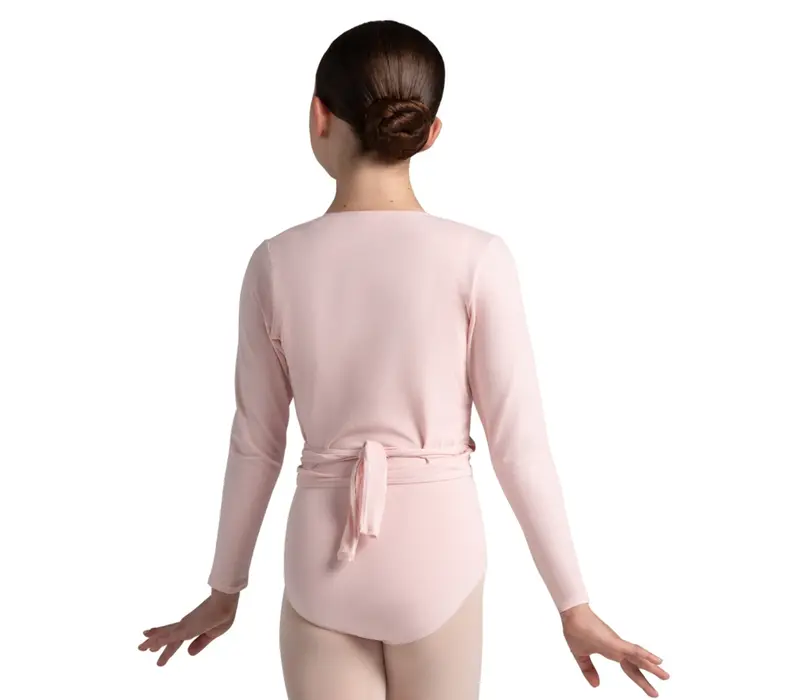 Capezio Cross Over Top, a Warm-up Top for Girls - Garnet Capezio
