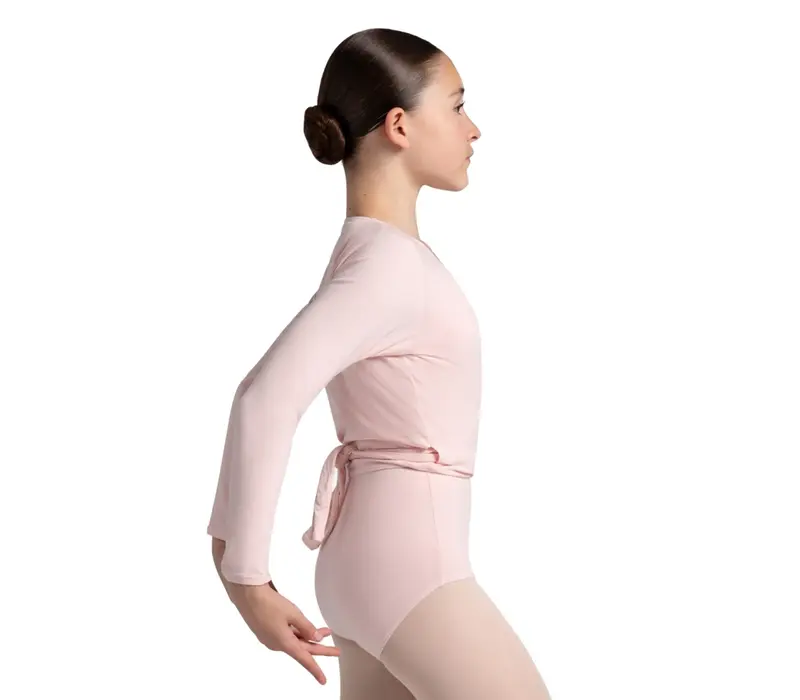 Capezio Cross Over Top, a Warm-up Top for Girls - Garnet Capezio