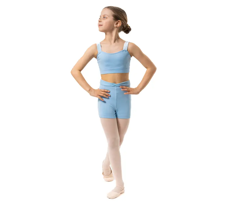 Capezio Catherine Top, Crop Top for Girls - Light blue Capezio