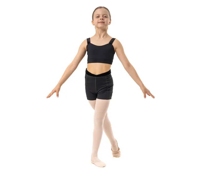 Capezio Catherine Top, Crop Top for Girls - Black