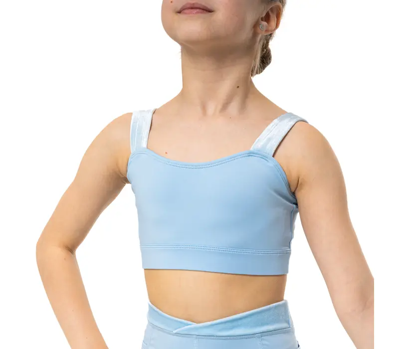 Capezio Catherine Top, Crop Top for Girls - Light blue Capezio