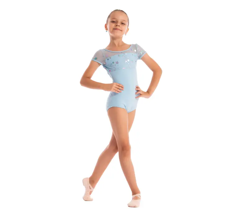 Capezio Galaxy, Children's Short Sleeve Leotard - Light blue Capezio